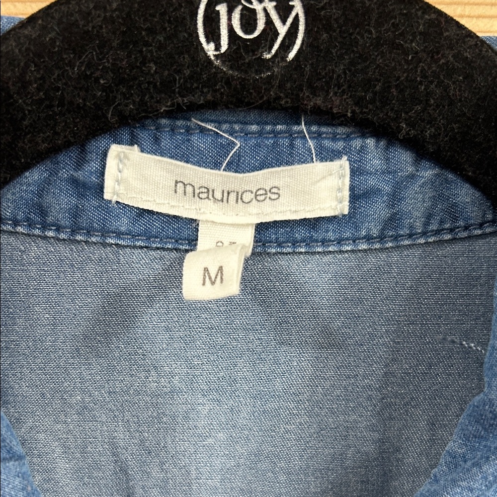 Maurices Soft Denim Long Sleeve Button Down Shirt - Medium - Picture 2 of 3